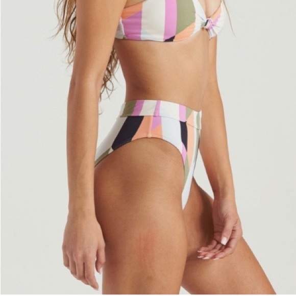 Billabong Slow Roller Abstract Plunge Bikini Top | Maui Rider Bottoms - Picture 10 of 15